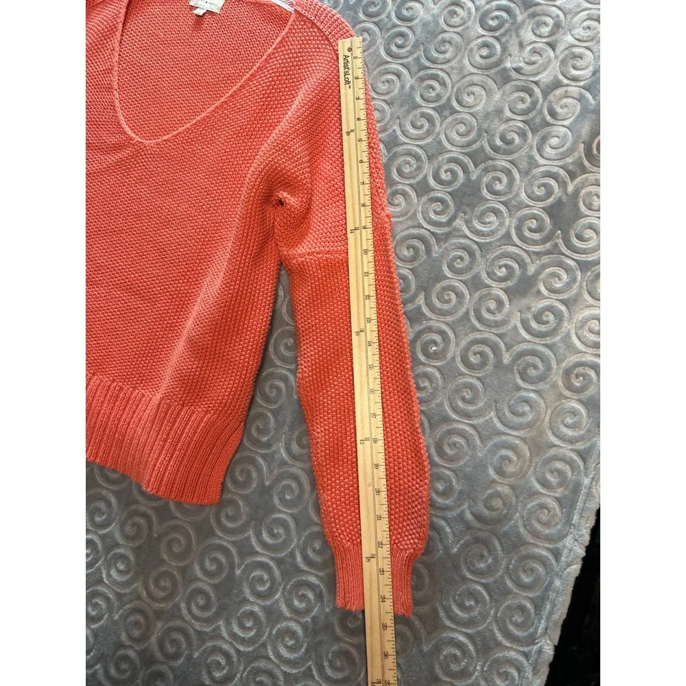 Lucky Brand‎ Coral V Neck Textured Knit Sweater M M
